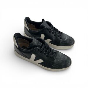 VEJA • V-10 Leather Sneakers Men’s in Black/White